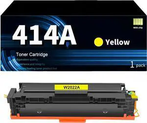 414A 414X Yellow Toner Cartridge: (with Chip) Compatible Replacement for HP 414A 414X W2022A W2022X Work for HP414A Color Pro MFP M479fdw M479fdn M454dw M454dn M479dw m479 m454 Printer Ink (1-Pack)