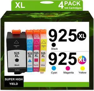 925XL Ink Cartridge Color Combo PackReplacement 925XL for HP OfficeJet Pro 8120 Ink Cartridges Printer 4-Pack