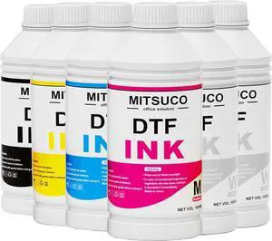 DTF Ink 1000ml*6, DTF Ink Refill Bundle Compatible for et-8550 XP15000 XP600 L1800 L805 ET-4800 P600 P800 R2000, for DTF Heat Transfer Film Printing
