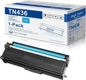 TN436C TN-436C Toner Cartridge Replacements for Brother TN-436 TN436 Super High Yield for use in MFC-L8900CDW HL-L8360CDW HL-L9310CDW HL-L9310CDWTT MFC-L9570CD (Cyan, 1-Pack)
