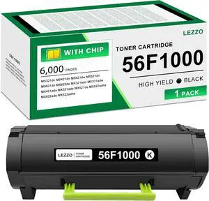 Remanufactured 56F1000 Black Toner Cartridge 1-Pack 56F1000 High Yield Toner Replacement for Lexmark 56F1000 Toner for MS321 MS421 MS521 MS621 MS622 MX321 MX421 MX521 MX522 MX622 Series Printer