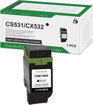 75M10K0 Black Standard Yield Toner Cartridge Replacement for Lexmark CS531 CS531dw CX532 CX532adwe Printers 1-Pack