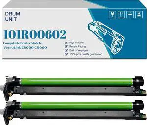 High-Yield Compatible Drum Unit Replacement for 101R00602 Drum Cartridge for Xerox VersaLink C8000 C9000 Printer (2Pack Black)