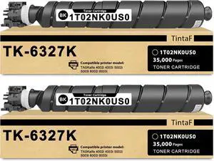 Compatible TK-6327 TK6327 Black Toner Cartridge 2-Pack 1T02NK0US0 Replacement for Kyocera TK-6327K TK6327K Toner Cartridge for TASKalfa 4002i 4003i 5002i 5003i 6002i 6003i Printer
