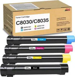 AltaLink C8030 C8035 C8045 Toner Cartridge High Capacity Replacement for Xerox AltaLink C8070 C8055 C8030 C8035 C8045 Printers 006R01697 006R01698 006R01699 006R01700 Toner Set(25,000 Pages)