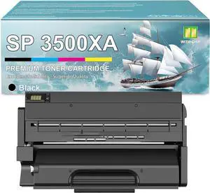 SP 3500XA Toner Cartridge Compatible for Ricoh SP 3500XA 406989 Black Toner Replacement Cartridges, High Yield with Chip, Work for Ricoh Aficio SP 3500N 3500SF 3510DN printers, 1 Pack(6,400 Pages)