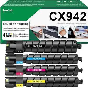 CX942 CX943 CX944 Toner Cartridges Set High-Yield Replacement for Lexmark 83D0HK0 83D0HC0 83D0HM0 83D0HY0 Toner Cartridge for CX942adse CX943adtse CX943adxse CX944adtse CX944adxse Printer Ink 4-Color