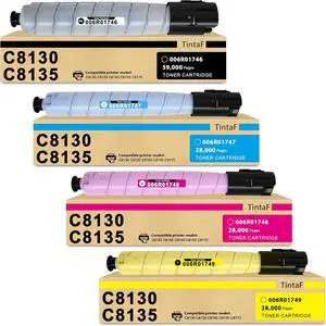 AltaLink C8130 Toner Cartridge C8135 Replacement for Xerox C8130 Toner 006R01746 006R01747 006R01748 006R01749 Toner Work with AltaLink C8130 C8135 C8145 C8155 C8170 Printer Ink (4-Pack, BK/C/M/Y)
