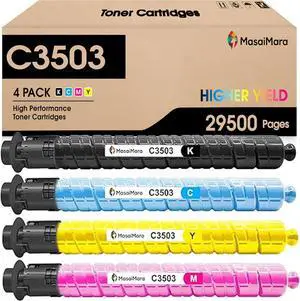 MasaiMara Compatible Toner Cartridges Replacement for Ricoh MP C3503 841813 841816 841815 841814 for Ricoh MP C3003 C3004 C3004ex C3503 C3504 C3504ex Printer (Black Cyan Magenta Yellow, 4-Pack)