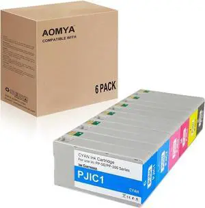 Aomya PP50 PP100 Ink Cartridge PJIC1 PJIC2 PJIC3 PJIC4 PJIC5 PJIC6 Compatible for epn PP100 PP50 PP100N PP50BD Printer Full Pigment Ink(6 Packs