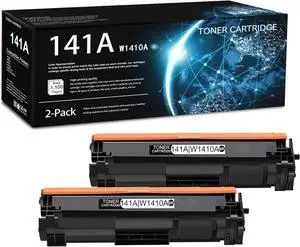 2 Pack 141A Black Toner Cartridge (with Chip) | Replacement for HP 141A Work with M110w M110we M140w M140we M109-M112 MFP M139-M142 Printer | W1410A