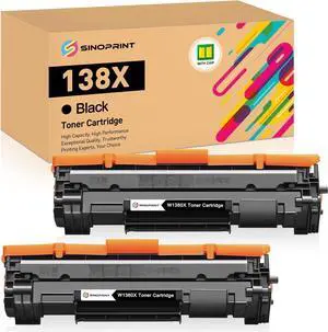 138X W1380X Black Toner Cartridge [with Chip] Replacement for HP 138X 138A W1380X W1380A Use with Pro 3001dw 3001fdw MFP 3101fdw Series Printer High Yield Toner Ink (2-Pack)