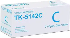 1 Pack TK-5142C Cyan Toner Cartridge, Compatible for Kyocera TK-5142C 1T02NRCUS0 Toner Replacement for Mita ECOSYS M6530cdn Mita ECOSYS M6030cdn ECOSYS P6130cdn(1102NR2US0) Printer