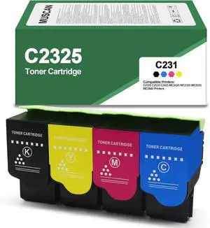Compatible C231 C2325 Toner Cartridge C2310K0 C2310C0 C2310M0 C2310Y0 Replacement for Lexmark C2325 C2325dw MC2325adw C2535 C2535dw MC2535adwe C2425 C2425dw MC2425adw Printer(4-Pack)
