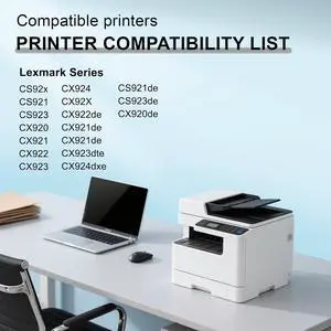 High Yield CS921 CS92X Toner Cartridge 76C00K0 76C00C0 76C00M0 76C00Y0 Replacement for Lexmark CS92x CS921 CS923 CX920 CX921 CX922 CX923 CX924 CX92X CX921DE Printer (4-Pack)