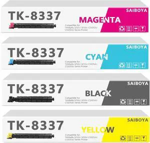 Compatible TK8337 TK-8337 Toner Cartridge Work for Kyocera TK-8337K TK-8337C TK-8337M TK-8337Y for Kyocera TASKalfa 3252ci 3253ci CS3252ci CS3253ci Series Printer (BK,C,M,Y)