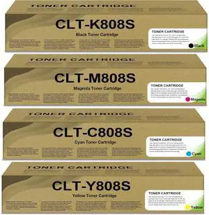 CLT-808S Toner Cartridge Compatible Whit Samsung CLT-K808S CLT-C808S CLT-M808S CLT-Y808S Use for MultiXpress X4250LX X4300LX X4220RX Printer (Black Magenta Yellow Cyan)