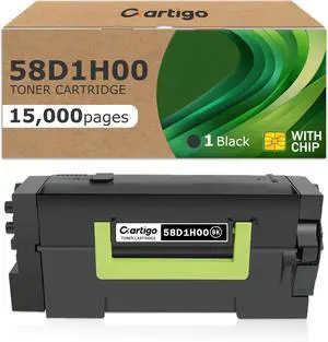 58D1H00 Black High Yield Toner Cartridge 1 Pack Compatible with Lexmark MS725, MS821, MS822, MS823, MS824, MS825, MS826, MX721, MX722, MX725, MX822, MX824, MX826 Laser Printer (15,000 Pages)
