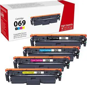 069 Toner Cartridge High Yield Replacement for Canon 069 Toner Cartridge Set 069H for Color ImageCLASS Mf753cdw MF751Cdw MF752Cdw LBP674Cdw MF756Cx LBP673Cdw (4-Pack, Black, Cyan, Yellow, Magenta)