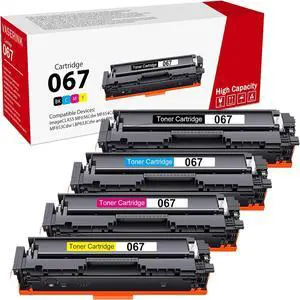 067 Toner Cartridge High Yield Replacement for Canon 067 067H 5102C001 5101C001 5100C001 5099C001 Toner for MF656Cdw MF654Cdw MF653Cdw LBP632Cdw Printer (4-Pack, Black, Cyan, Yellow, Magenta)