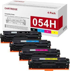 054H Toner Cartridge Set 4 Pack - Replacement for Canon CRG-054H 054 High Yield Toner Cartridge Work with Color ImageClass MF644Cdw LBP622Cdw MF642Cdw MF640C LBP620 Printer Toner (054H, 1B 1C 1M 1Y)