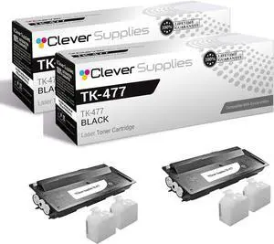 Clever Supplies CS Replacement Toner Cartridge Compatible with Kyocera-Mita TK-477 Black CS305 CS255 FS-6530MFP FS-6525MFP 255 305 2 Black Toner