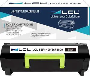 LCL 56F1H00 High Yield Toner Cartridge Replacement for Lexmark 56F1H00 56F1000 Toner for MS321, MS421, MS521, MS621, MS622, MX321, MX421, MX521, MX522, MX622 Laser Printers (Black, 15000 Pages)