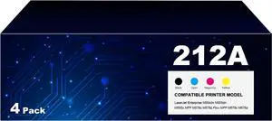 212A Remanufactured Toner Cartridge Replacement for HP 212A 212X W2120A W2121A W2122A W2123A for M578c M578z M554dn M555dn M555x M578dn M578f Printer (1 Black, 1 Cyan, 1 Yellow, 1 Magenta)