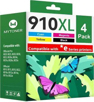 910XL Ink Cartridges for HP Printers Replacement for hp ink 910XL black and color combo pack for HP 910 Ink Work with OfficeJet Pro 8710 8015e 8025e 8020e 8015 8020 8028e 8035e 8010e Printer(4 Pack)