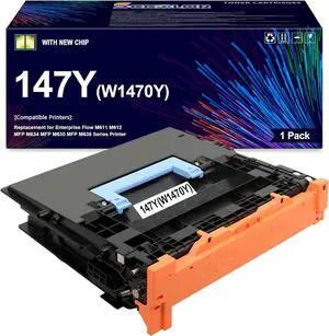 W1470Y 147Y Toner Cartridge with New Chip High Capacity 42,200 Pages Compatible for HP 147Y W1470Y Black Toner Cartridge Work with Enterprise Flow M611 M612 MFP M634 MFP M635 MFP M636 Series Printer