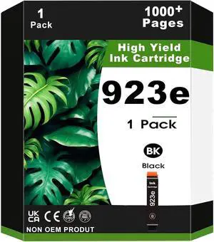 1 Pack 923e 923 4K0T7LN Black Ink Cartridges Compatible for Pro 8135e 8139e 8138e 8122e Printer (with Chip, High Yield)