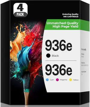 936e 936 Ink Cartridges OfficeJet Pro 9125e 9135e 9730e 9125 9135 9730 e Ink Compatible with Hp 936e Ink OfficeJet Pro 9135 e 9125 e 9110 b Wide Format 9730e 9122e 9130b 9110 b 9128 e printers(1BK+3C)