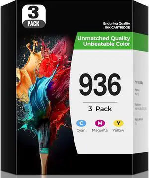 936 Ink Cartridges OfficeJet Pro 9125e 9135e 9730e 9135 9125 9730 Ink Compatible with Hp 936 Ink OfficeJet Pro 9135e 9125 e 9110 b Wide Format 9730 e 9128e 9122 e 9130 b 9110 9130b Printers(3 Color)