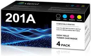 201A Toner Cartridge Set Compatible 201X CF400X , 201A CF400A CF401A CF402A CF403A Replacement for HP 201A Toner Cartridges Pro MFP M277dw Ink Printer (4-Pack, Black, Cyan, Magenta, Yellow) | CF400AQ1