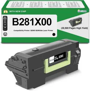 B2865 B281X00 Toner Cartridge Extra High Yield 30,500 Pages Replacement for Lexmark B281X00 B2865 Black Toner Cartridge Compatible for Lexmark B2865 B2865dw Laser Printer