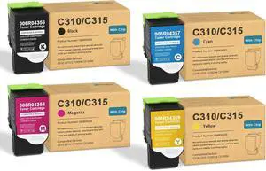 C310/C315 High-Yield Toner Cartridge Set - 4 Pack C310/C315 Ink (BK/C/M/Y) 006R04356 006R04357 006R04358 006R04359 Toner Replacement for Xerox C310 C315 C310DNI C315DNI Printer
