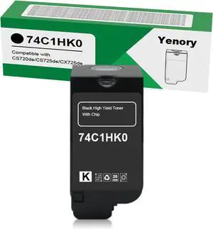 Remanufactured 74C1HK0 Extra High Yield Black Toner Cartridge Compatible for CS720 CS725 for CS720de CS720dte CS725de CS725dte Laser Printer 20,000 Pages (1 Black)