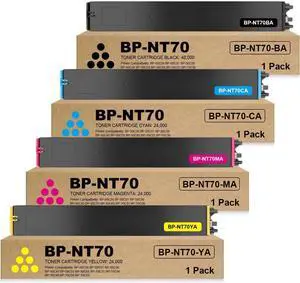 BP-NT70 Toner Cartridge Replacement for Sharp BP NT70 toner BP NT70CA BP NT70MA BP NT70YA BP NT70BA for BP-50C26 BP-50C31 BP-50C36 BP-50C45 BP-50C55 BP-70C31 BP-70C36 BP-70C45 BP-70C65 ( BK C M Y