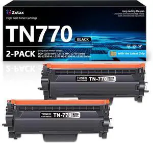 TN770 High Yield Black Toner Cartridge 2-Pack Replacement for Brother TN-770 TN 770 TN770 Toner Work with HL-L2370DW L2370DWXL MFC-L2750DW L2750DWXL Printer(5,000 Pages)