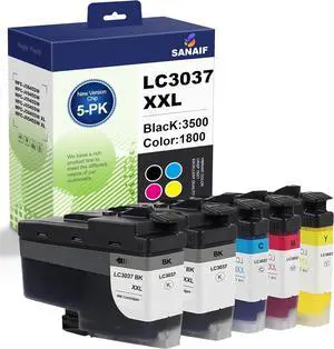 LC3037XXL High Yield Ink Cartridges 5pk Replacement for Brother LC3037 Ink MFC-J5845DW MFC-J6945DW MFC-J6545DW MFC-J5945DW | Anti-Ink Leakage Design