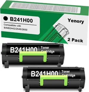 Remanufactured B241H00 Black High Yield Toner Cartridge with Chip Replacement for B241H00 B231000 Toner Cartridge for B2442 B2546 B2650 MB2442 MB2546 MB2650 Laser Printer Ink ( 2 Pack )
