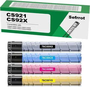 Remanufactured 4 Pack CS92X CS921 Toner Cartridge Replacement Set for 76C00K0 76C00C0 76C00M0 76C00Y0 for Lexmark CS92X CS920 CS923 CX920 CX921 CX922 CX923 CX924 Printer (1BK+1C+1Y+1M)