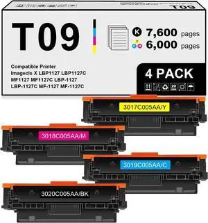 T09 Toner Cartridge Set Replacement for Canon T09 T09l Toner 3020C005AA 3019C005AA 3018C005AA 3017C005AA for Imagecls X LBP1127 LBP1127C MF1127 MF1127C ( Black Cyan Yellow Magenta )