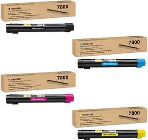 Remanufactured 7800 Extra High Yield Toner Cartridge Replacement for Xerox Phaser 7800 7800DN 7800DX 7800GX Printer for 106R01569 106R01566 106R01567 106R01568 ( Black Cyan Magenta Yellow ) 4 Pack