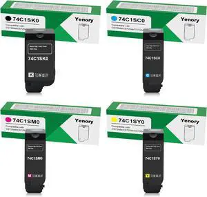 Remanufactured 74C1SK0 74C1SC0 74C1SM0 74C1SY0 High Yield Toner Cartridge Compatible with Lexmark CS720 CS725 CX725 for CS720de, CS720dte, CS725de, CS725dte, CX725de, CX725dte Laser Printer 4P