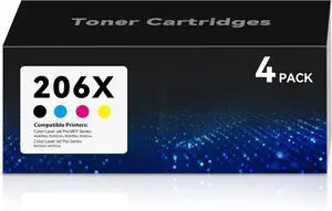 206X Toner Cartridges M283fdw M283cdw Toner Cartridge Replacement for HP 206X Toner Cartridges 4 Pack, HP206X HP206A 206A Toner for Color Laser Jet Pro MFP M283fdw M255dw M283cdw M283fdn M282nw M255nw