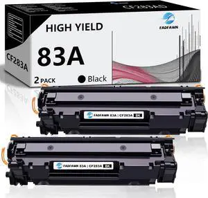 83A Black Toner Cartridge 2pack: Replacement for HP 83A CF283A Toner Cartridge Work with Laser Pro M201, Laser Pro MFP M125, M127, M225 Series Printer | CF283AD
