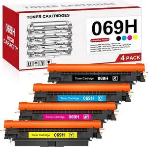 069H 069 Toner Cartridge Set 4-Pack High Yield Replacement for Canon MF753Cdw Toner Cartridges Works with Canon 069H imageCLASS MF753Cdw MF751Cdw LBP674Cdw MF753 MF751 Printer Ink (BK/C/M/Y)
