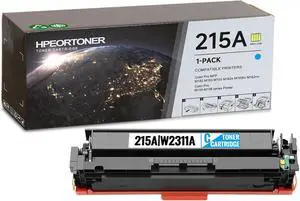 215A | W2311A Cyan Toner Cartridge (with chip) : 1 Pack 215A Toner Cartridge (1,000 Pages) Replacement for HP 215A for Pro MFP M182 M183 M155 M182n M183fw M182nw M155-M156 Series Printer