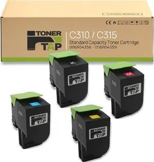 Toner Tap Compatible Toner Cartridges 4-Pack for Xerox C310, C315 Toner, Standard Yield Replacement for Toner 006R04356 006R04357 006R04358 006R04359